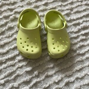 Lime colored crocs. Super cute for summer!